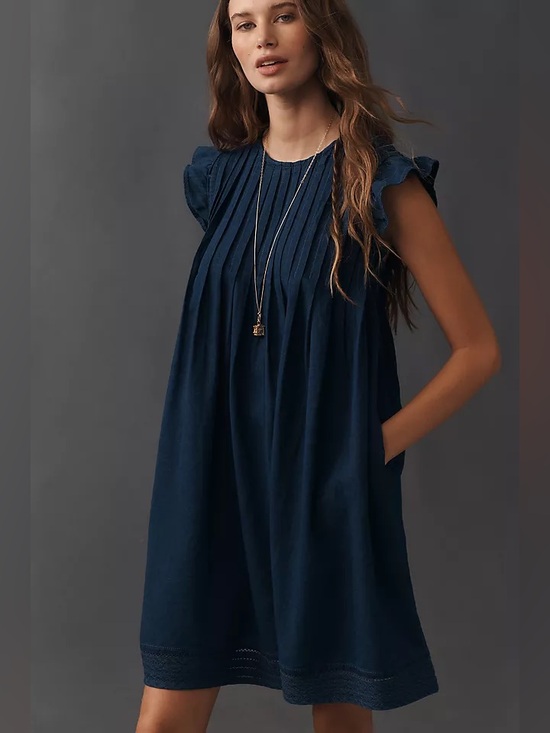 Pilcro Dresses & Skirts - Pilcro Anthropologie Jade 100% Cotton Pintucked Dress NWT!